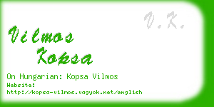 vilmos kopsa business card